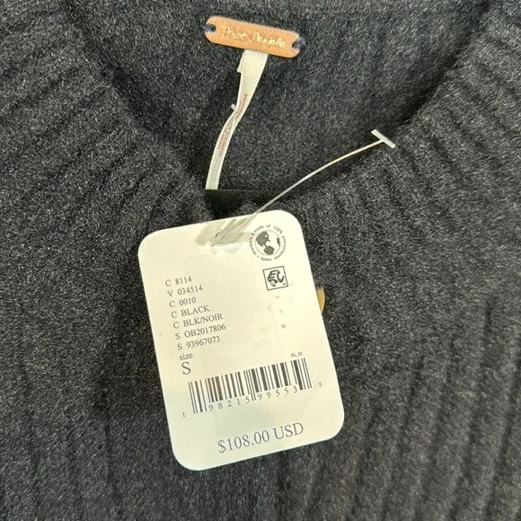 Free People Black Ribbed Cardigan 
Women's Free People Henley Pullover Sweater - Picture 3 of 5